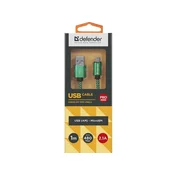 DEFENDER USB micro kalb USB08-03T USB 20.0 Green 1m 2.1A