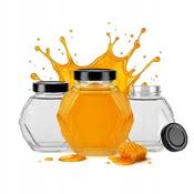 shumee 5x stekleni kozarec GUCIO 200 ml za darilne steklenice z medeno marmelado za poroko