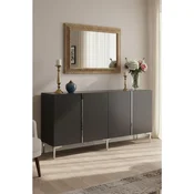 Hanah Home komoda Poli 150, 150 cm, antracit / srebrna