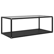 Stolic za kavu prozirni i crni 100 x 50 x 35 cm kaljeno staklo