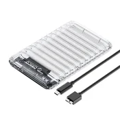 slomart Ohišje za disk Orico 2139U3-V1 2,5 HDD/SSD USB Micro-B 5Gb/s - prozorno