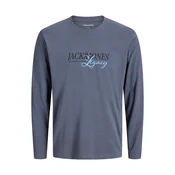 Jack & Jones Junior Majica JJJADE svetlo modra/bazaltno siva/črna