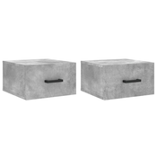 MAISON CHIC Stenski Dvo delni komplet Nočne omarice - Nočne mize betonsko siva 35x35x20 cm, (21690518)