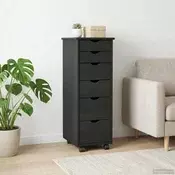 vidaXL Gležnji kabinet Črna 34 x 39 x 93,5 cm Masivno borovo les