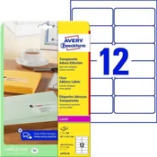 Avery Zweckform transparentne mat etikete L4772-25, 99.1 x 42.3 mm, A4, prozorne