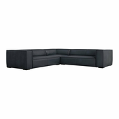 Temno modra usnjena kotna sedežna garnitura (s kotom po izbiri) Madame – Windsor & Co Sofas
