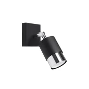 SOLLUX lighting Stenska reflektorska svetilka črna s kromiranimi elementi za branje NERO 1xGU10 10W SL.1064 Sollux Lighting