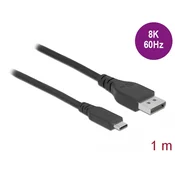 Delock dvosmjerni USB Type-C na DisplayPort kabel (DP Alt nacin) 8K 60 Hz 1 m, DP 8K certificirano