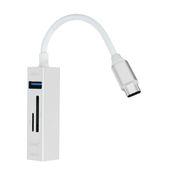 LINQ 5-v-1 USB-C Hub s 3x USB vrati Citalnik kartic SD/Micro-SD, prenosna velikost, LinQ - srebrn, (21262168)