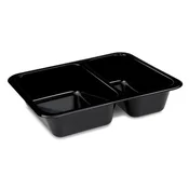 Posoda za meni (PP) Foodyboxx ekstra močna 2-delna črna 227 x 178 x 49 mm [50 kosov]