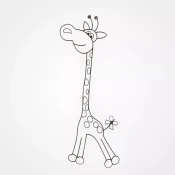Posteljica za dojenčka Klups Giraffe Cream-Walnut (120 x 60 cm)