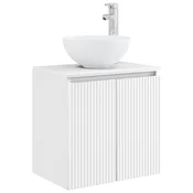 vidaXL Umivalnik s pritrditev na steno Bela 49,5 x 41 x 64,5 cm