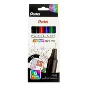 Liner, komplet, 0,4 mm, PENTEL Pointliner, 5 različnih barv, 6 kosov