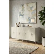 Hanah Home komoda Salkim 150, 150 cm, bela / srebrna / travertin