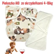 shumee NappiMe AIO plenice za večkratno uporabo Coolmax Pocket s krili GREEN BEARS