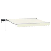 Vidaxl Ročno senčilo s LED-ji Krema in bela 3,5 x 2 m
