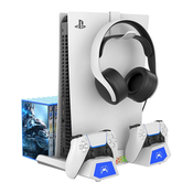 IPEGA P5S023 Večnamensko stojalo za polnjenje s hlajenjem za PS5/PS5 Slim White