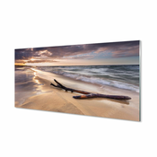 tulup.si Stenska plošča za kuhinjo Gdańsk plaža morje sončni zahod 120x60 cm