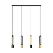 Luster na sajli BARS 5xGU10/20W/230V crna/zlatna