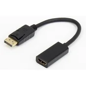 E-GREEN Adapter DisplayPort 1.4(M) - HDMI 2.0(F) kabl 20cm crni (OST05419)