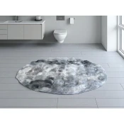Okrugla Prostirka za kupatilo ?100cm, Sivo/Crna