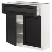 METOD / MAXIMERA Podni element s fiokom/2 vrata, bela/Lerhyttan crno bajcovano, 80x37 cm