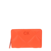Orange Womens Calvin Klein Re-Lock Quilt Bifold Wallet