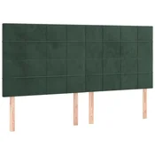 Vidaxl Vzglavje postelje temno zeleno 160x5x118/128 cm žametno