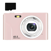 INF Digitalni fotoaparat z 48 MP, HD 1080p, 16x zoom, pomnilniška kartica 32 GB Pink, (21266070)