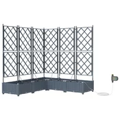 Vrtna saksija 5 pcs Svijetlo siva 120 x 120 x 126 cm Plastika