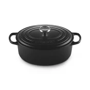 Casserole kozica SIGNATURE 29 cm, 4,7 l, ovalna, SATIN BLACK, lito železo, Le Creuset