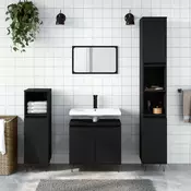 Vidaxl vidaXL Kopalniška omarica, črna, 58x33x60 cm, material na osnovi lesa