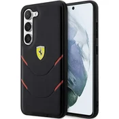 Ferrari ovitek za Samsung S23 Hot Stamp Lines, črn
