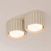 SOLLUX LIGHTING Stropna svetilka Aura 2, bež, 2-žarilna, dolžina 21 cm, GX53 - Hodnik - Sodobni - Aluminij