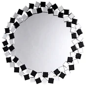 Kayoom STENSKO OGLEDALO, 80/80/1,6 cm kovina, steklo, leseni material