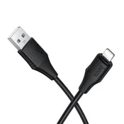 Hoco USB-A–Lightning kabel Hoco, 2,4 A, silikonski, 1 m, X124, črn