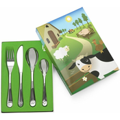shumee Set otroškega jedilnega pribora z gravuro domačih živali | Velikost: 170x180x170x135 mm | Šifra: ZV6834070