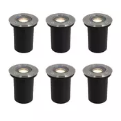 Set 6 sodobnih zunanjih talnih svetil iz nerjavečega jekla 35 mm nastavljive IP65 - Delux