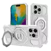 Hibridni ovitek Carbon Shield Pro za iPhone 16 Pro Max - white transparent