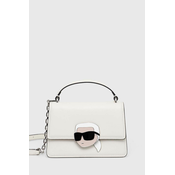 Creamy womens leather handbag KARL LAGERFELD Ikonik 2.0 Leather - Women