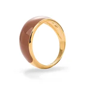 BERRIES prstan ženski pozlačen srebrni emajl Viva Mocha Mousse Mini Ring