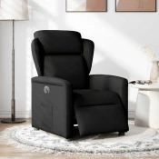 MAISON CHIC Električni naslanjač - Relax naslanjač črno blago, (22061296)