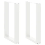 vidaXL vidaXL Noge za jedilno mizo v obliki ?rke U, 2 kosa, bele barve, 50 x (72-73) cm, jeklo, (5000241495)