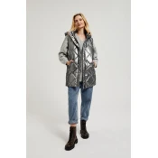 Womens quilted vest with hood MOODO - silver