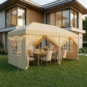 SONGMICS Zložljiv paviljon Gazebo 600x300x264 cm bež, (5000248815)
