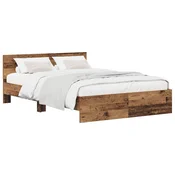 vidaXL Posteljni okvir z vzglavjem Star les 140 x 200 cm Obdelan les