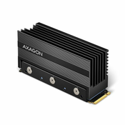 AXAGON CLR-M2XL, aluminijasto pasivno hladilno ohišje za dvostranski SSD M.2, višina 36 mm
