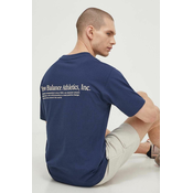 Pamucna majica New Balance za muškarce, boja: tamno plava, s aplikacijom, MT41588NNY
