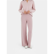 Sinsay - Pletene pantalone s elasticnim pojasom - pastelno roze