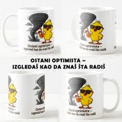 Keramicka šolja Ostani optimista (1 kom)